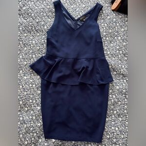 Forever 21 Navy Blue Peplum Mini Dress